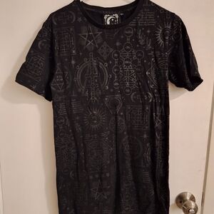Killstar Unisex Unholy Sabbath Black Occult Pattern Tee Size XS